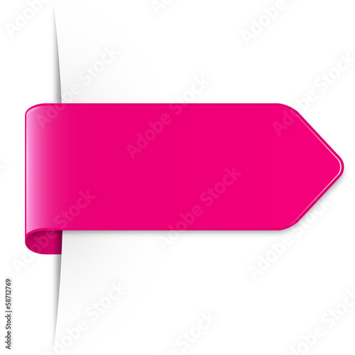Pinker langer Sticker Pfeil mit Schatten und Textfreiraum