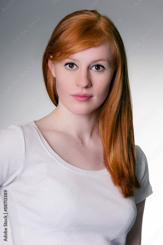 Portrait of casual redhead