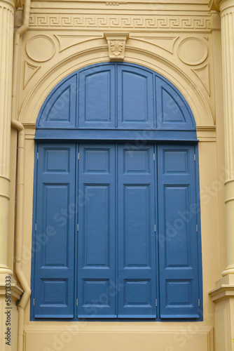 blue Window of old buildings