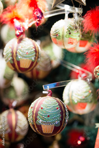 Christmas balls on sale at the market