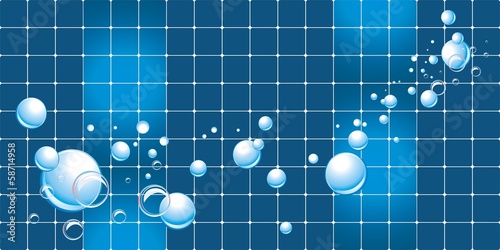 Water bubbles on the mosaic background