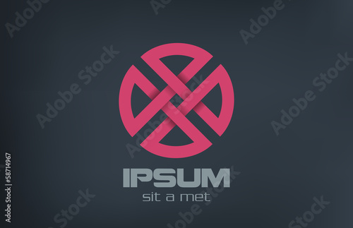 Circle cross abstract vector icon design Religion symbol
