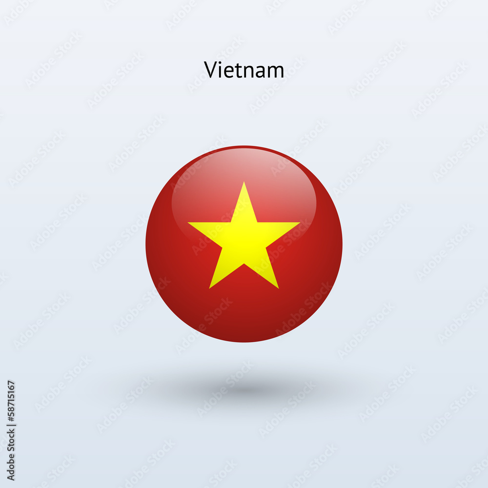 Vietnam round flag. Vector illustration. Vietnam round flag. Vector illustration.