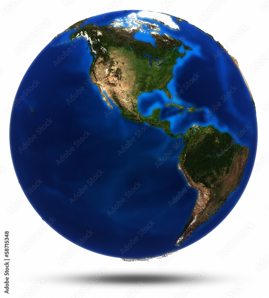 Fototapeta premium Planet Earth separated shadow