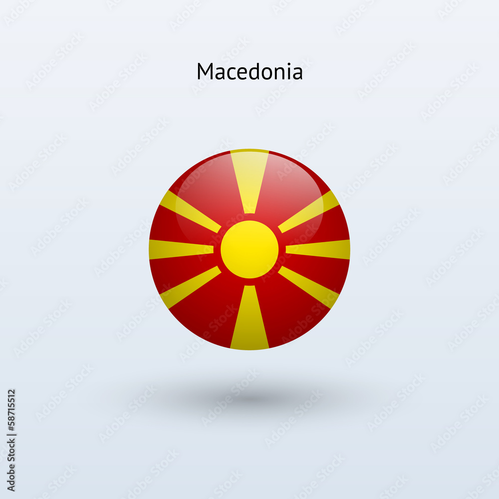 Obraz premium Macedonia round flag. Vector illustration.