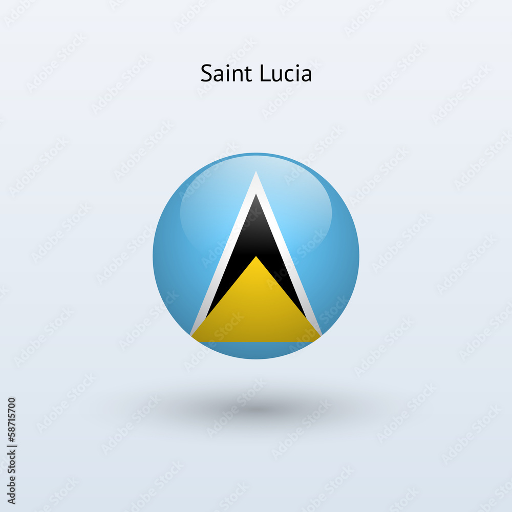 Saint Lucia round flag. Vector illustration. Saint Lucia round flag. Vector illustration.