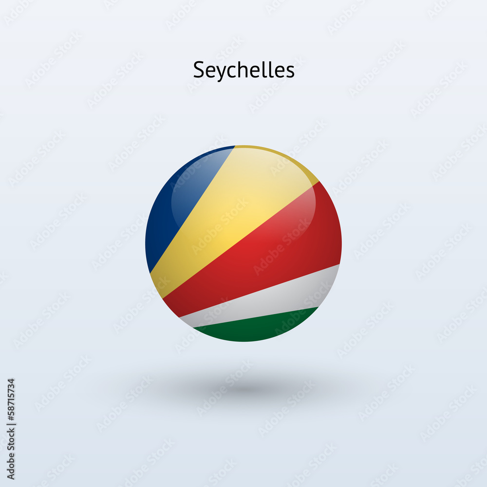 Seychelles round flag. Vector illustration.
