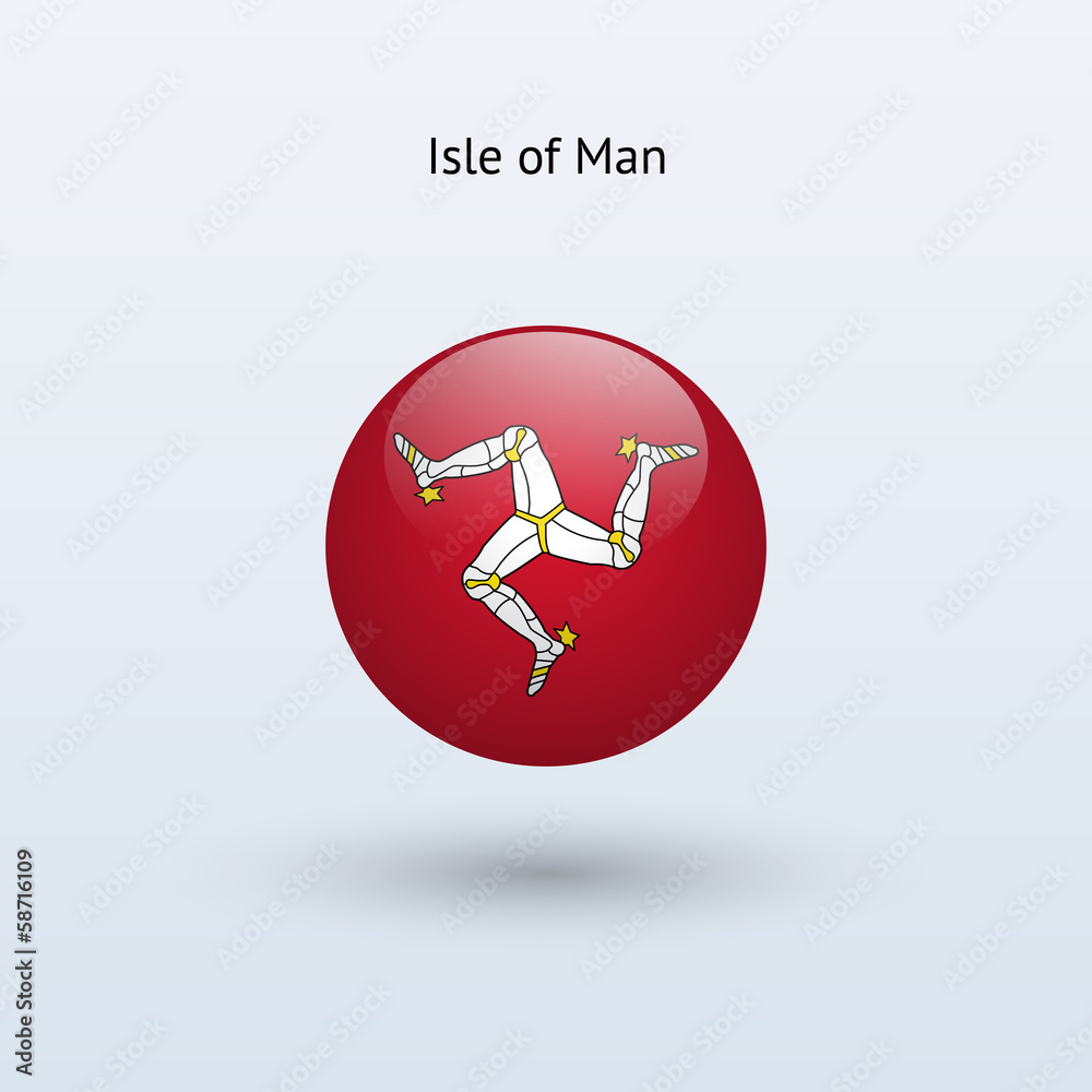 Isle of Man round flag. Vector illustration. Isle of Man round flag. Vector illustration.
