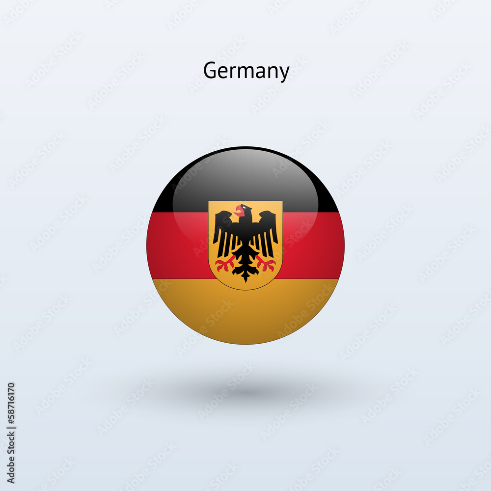 Obraz premium Germany round flag. Vector illustration.