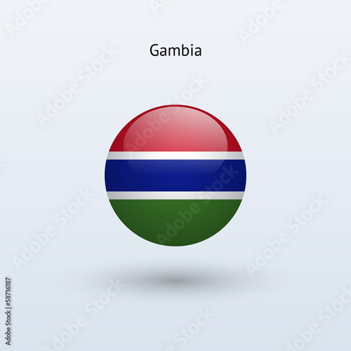 Gambia round flag. Vector illustration. Free Download Gambia round flag. Vector illustration. - GFXLoad
