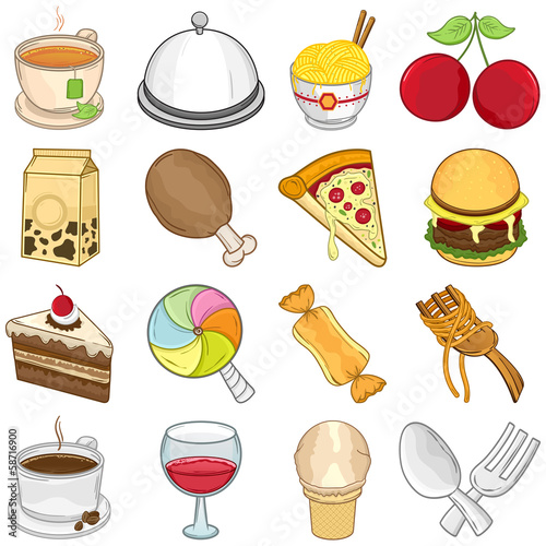 Food & Beverages Icons Set // Illustration