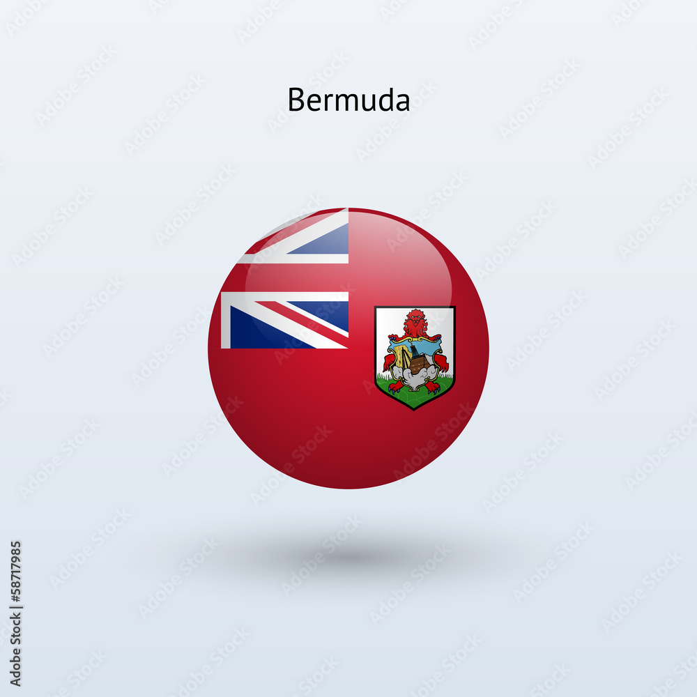 Naklejka premium Bermuda round flag. Vector illustration.