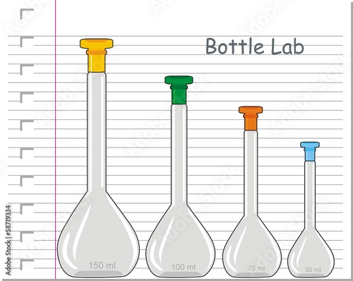 laboratory glass on paper