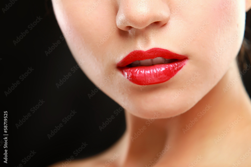 Obraz premium Makeup.Professional Make-up. Lipgloss. Lipstick.