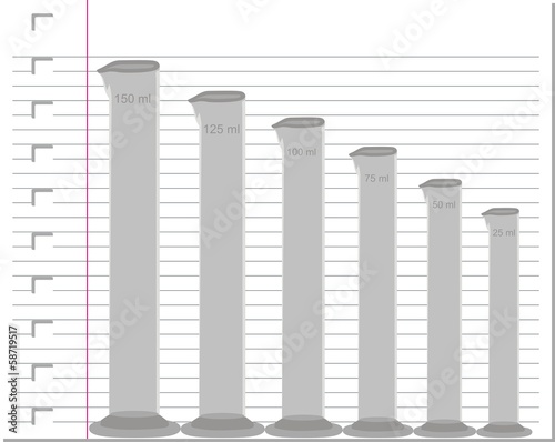 laboratory glass on paper