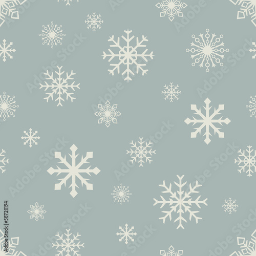 Retro color seamless snowflake  pattern.