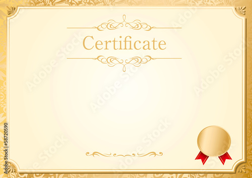 retro frame certificate template Vector