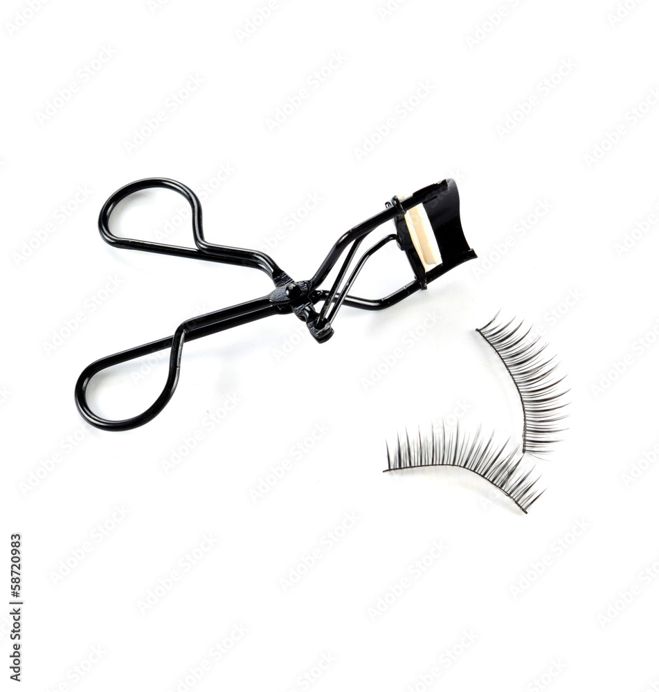 fake false eyelash with curler isolated fake false eyelash with curler isolated
