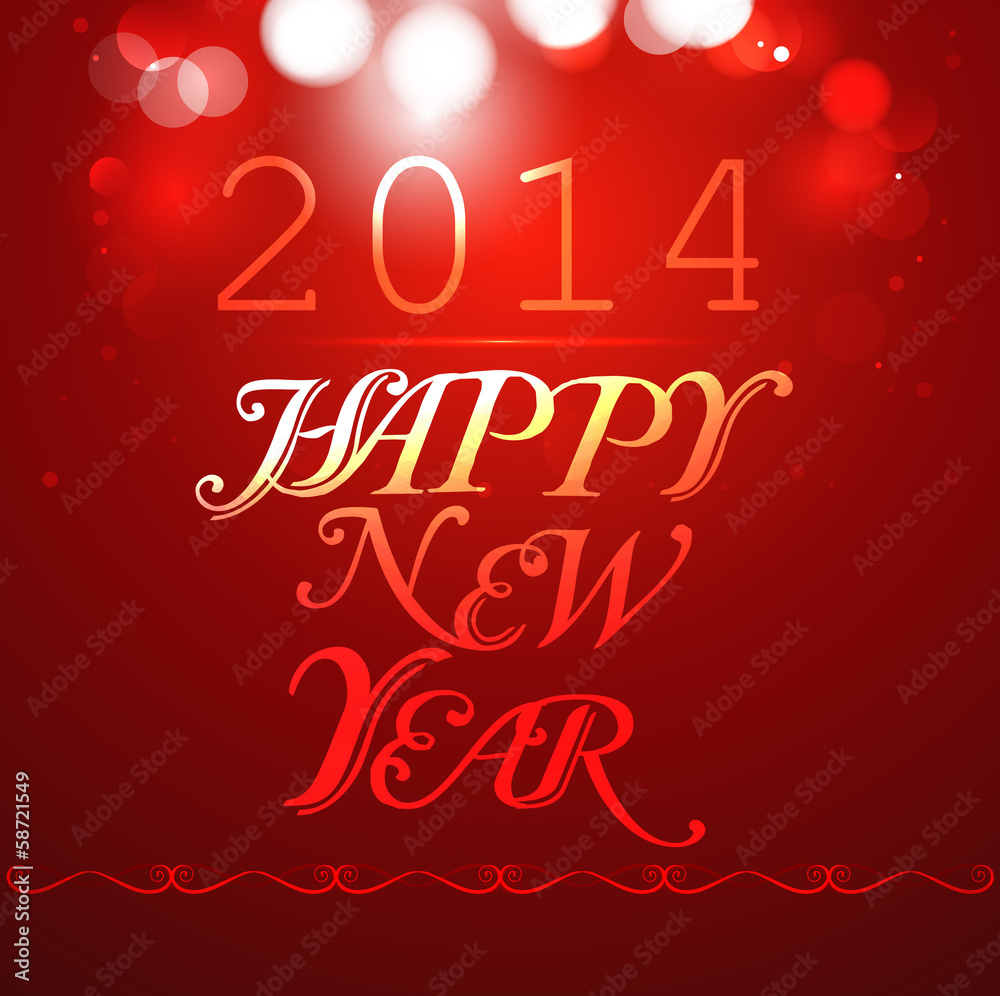 Happy new Year 2014 colorful background vector
