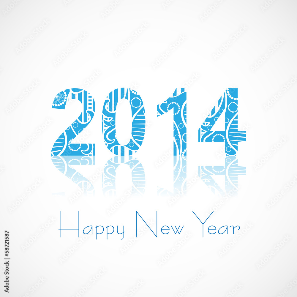 Vector artistic happy new year 2014 text reflection design Vector artistic happy new year 2014 text reflection design