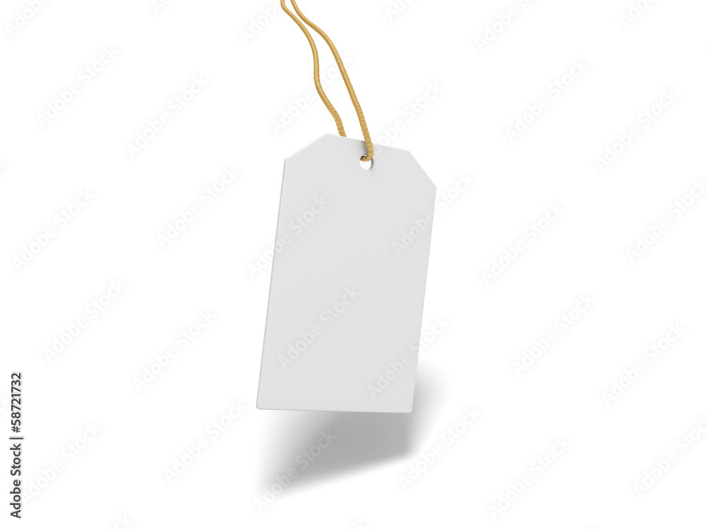White blank key tag
