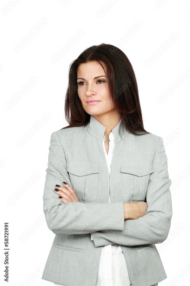 Portrait of beautiful business woman standing with folded arms Portrait of beautiful business woman standing with folded arms