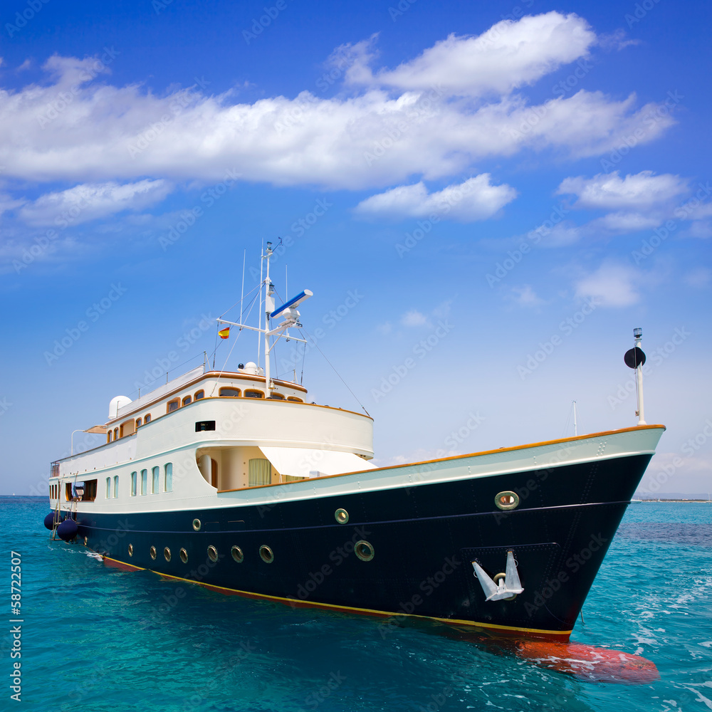 Fototapeta premium Illetes Illetas Formentera yacht anchored