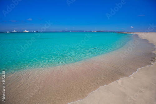 Fototapeta Naklejka Na Ścianę i Meble -  Formentera Illetes Illetas tropical beach near Ibiza