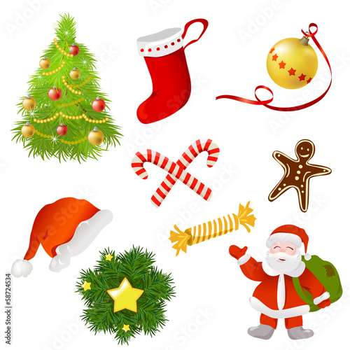 set of Christmas items