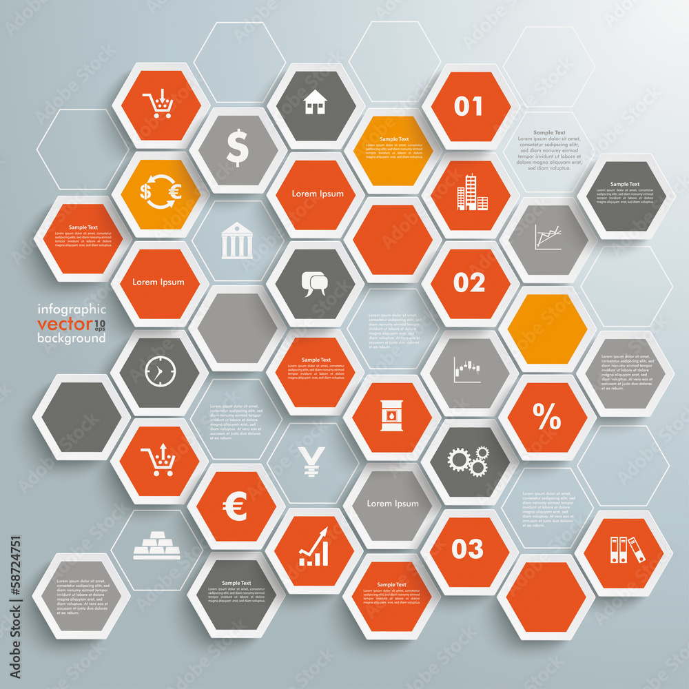 Colored Honeycomb Trader Background Infographic
