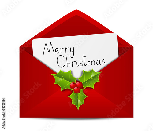 Christmas envelope with paper card