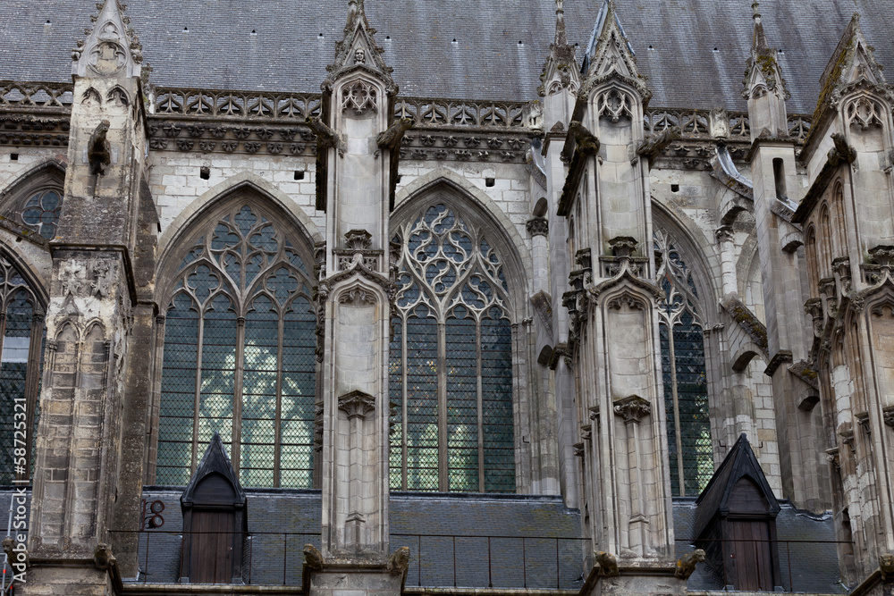 The side-wall of the cathedral  of Saint Gatien in Tours