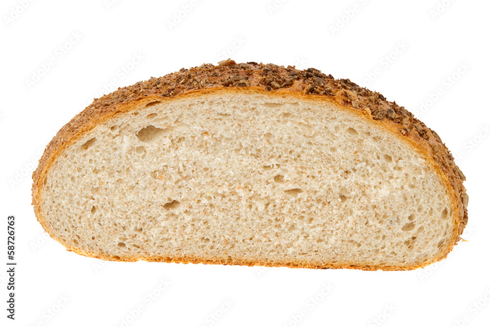 homemade bread with sesame and sunflower seeds