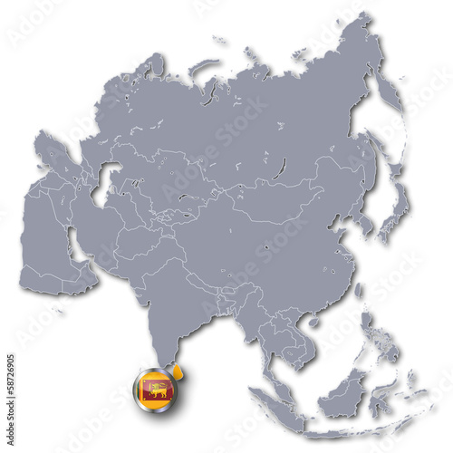 Asienkarte mit Sri Lanka