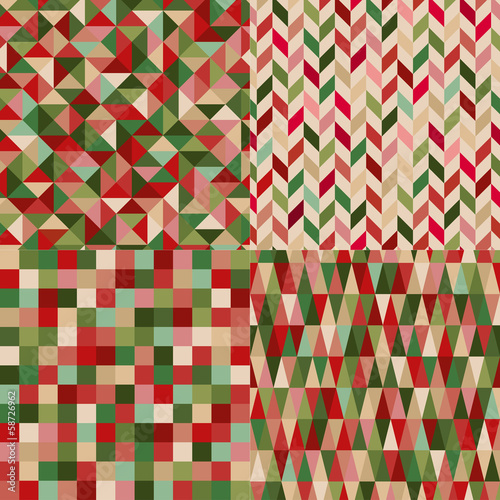 seamless christmas colors geometric pattern
