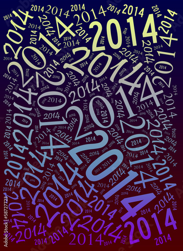 2014 Year word cloud holiday background