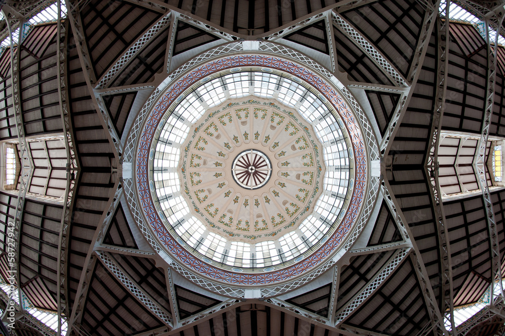 Obraz premium Roof of the central market of Valencia, Spain.