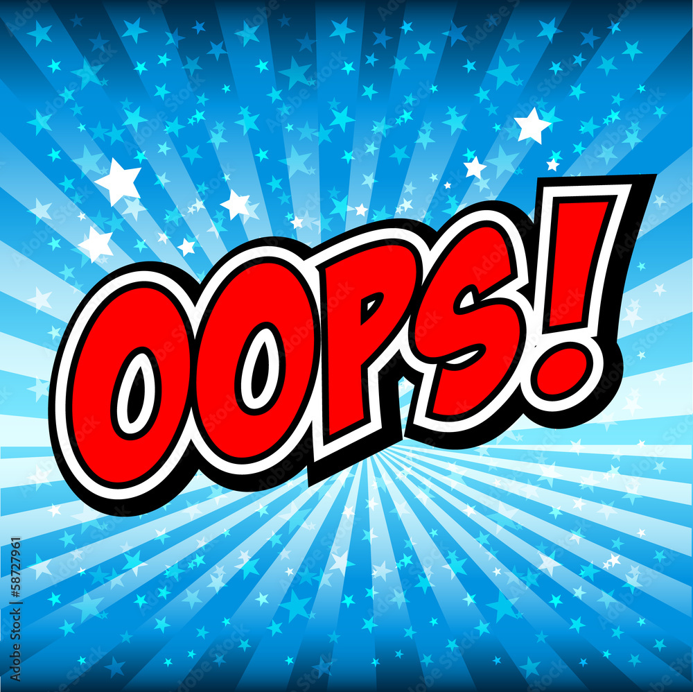 Oops! - Commic Speech Bubbel, Cartoon