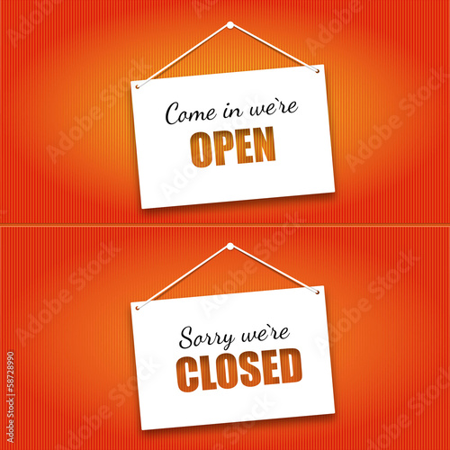 Open And Closed Door Signs Board