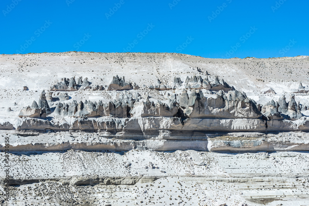 Fototapeta premium Volcanic rock forms in Aguada Blanca at Arequipa Peru