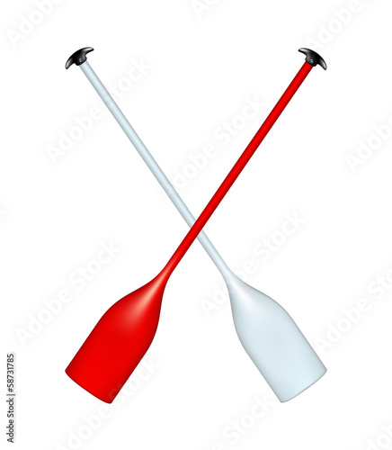 Two crossed paddles