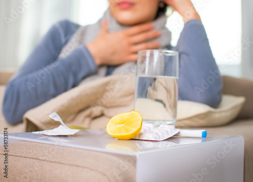Sick Woman. Flu. Woman Caught Cold