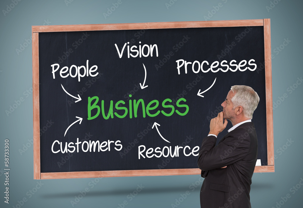 Composite image of thoughtful mature businessman posing Composite image of thoughtful mature businessman posing