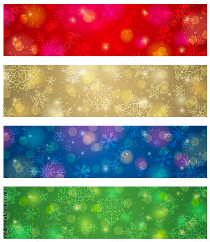 brightness color christmas banners, vector illustration