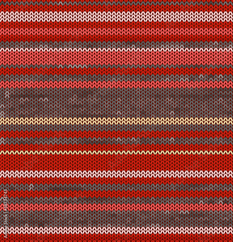 Striped Knit Seamless Pattern with red pink colors, illustration