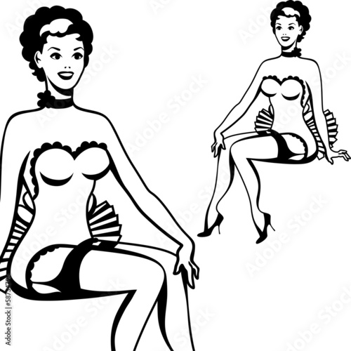 Beautiful retro girl in pop art style.