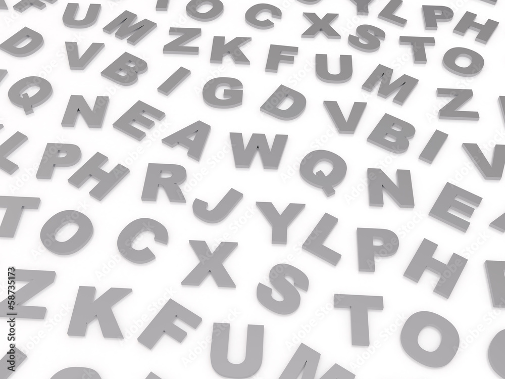 letters of the English alphabet. letters of the English alphabet.