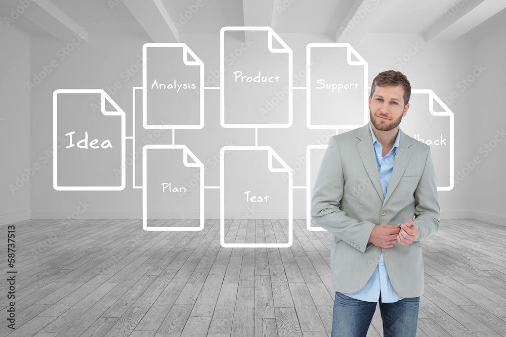 Fototapeta premium Composite image of suave man in a blazer