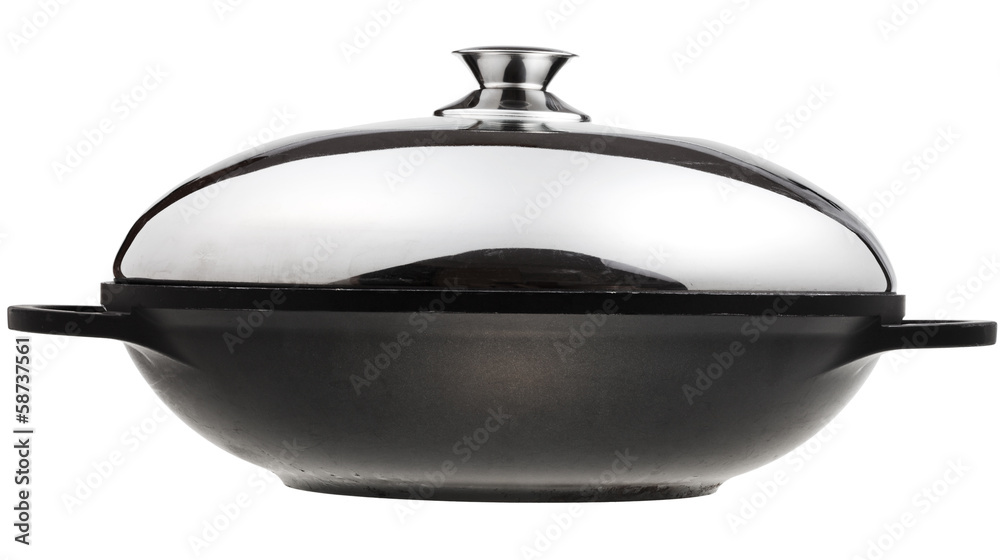 side view of flatter-bottomed karahi pan side view of flatter-bottomed karahi pan