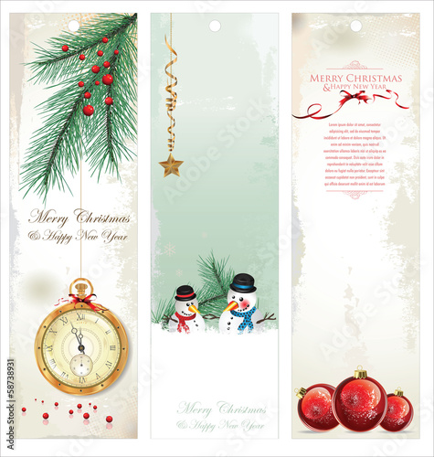 Merry Christmas banner vertical background